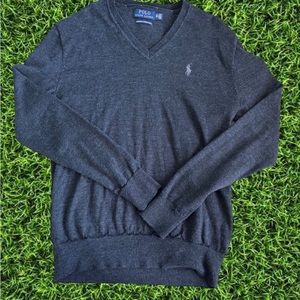 Gray Polo Merino Wool Casual Crewneck